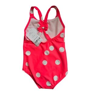 Baby  Carter's Girl 9 M Neon Orange Polka Dot Cute swim Suit